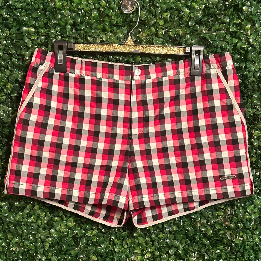 Parke & Ronen Size 32 Nylon Swim / Active Shorts Red / Black / Gray